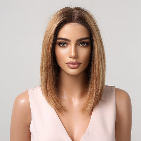 *Perruque Lace Front Ombre Light Blonde 100% Remy Human Hair Wigs T Part Lace (Copie)