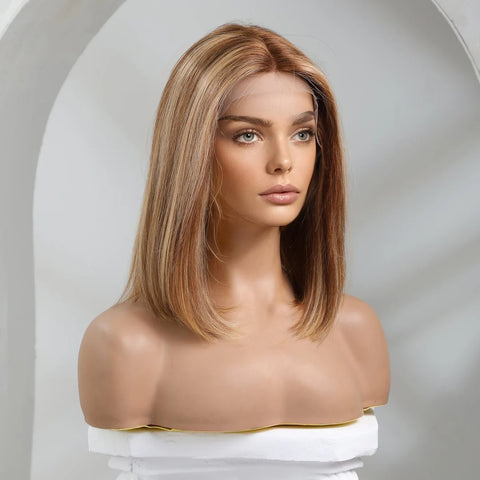 *Perruque Lace Front Ombre Light Blonde 100% Remy Human Hair Wigs T Part Lace (Copie)